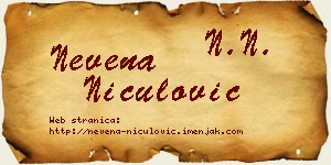 Nevena Niculović vizit kartica